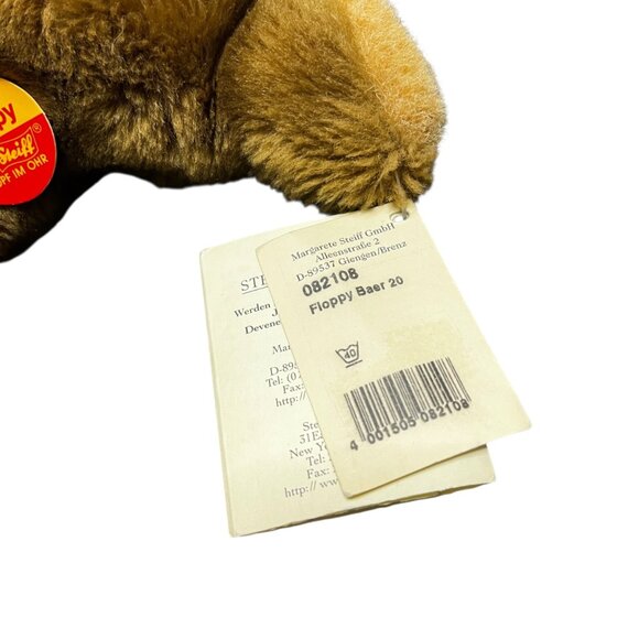 Vintage Steiff Floppy Brown Bear #082108 Plush 8" W/Tags Button Germany RARE - Picture 3 of 12